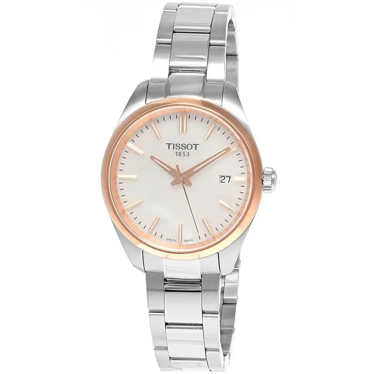 Tissot PR 100 Quartz 34mm Mop Rose Gold Bezel Women`s Watch T150.210.21.111.00