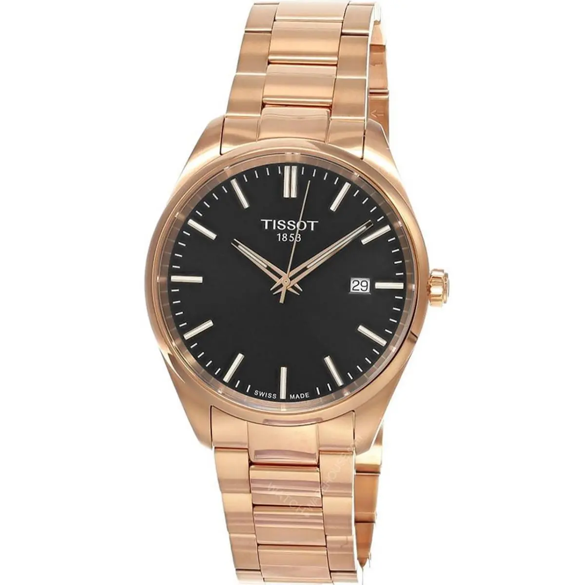 Tissot PR 100 Quartz 40mm Black Dial Rose Gold Men`s Watch T150.410.33.051.00