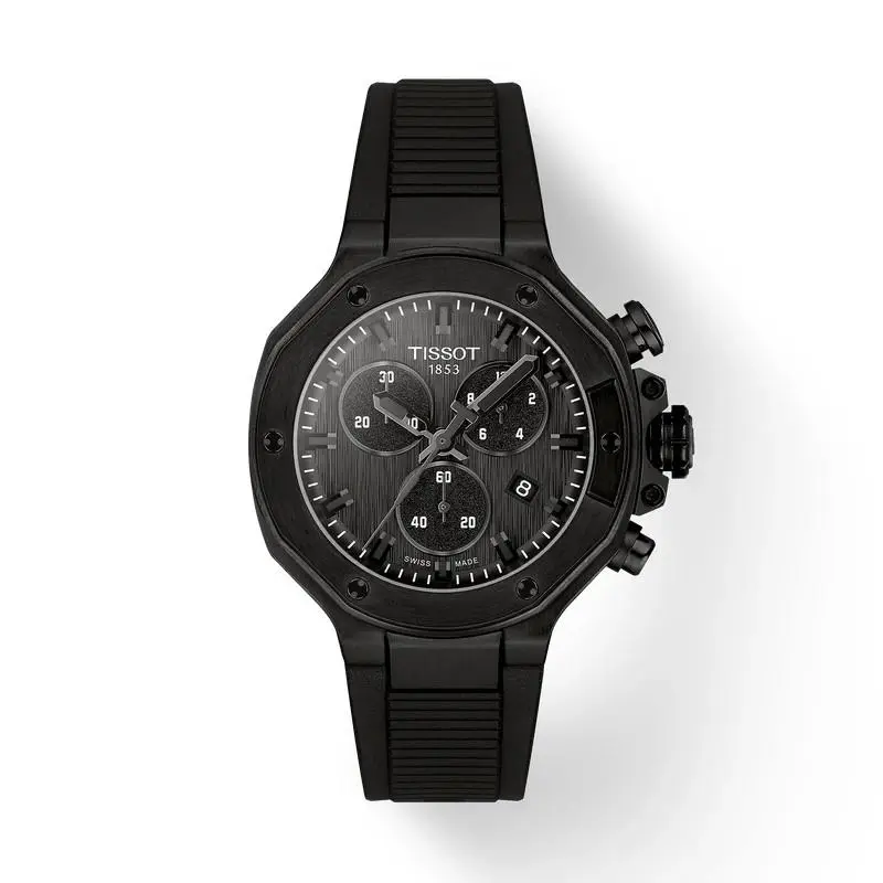 Tissot T-race 38mm Black Dial Black Silicone Band Watch T1418173705100