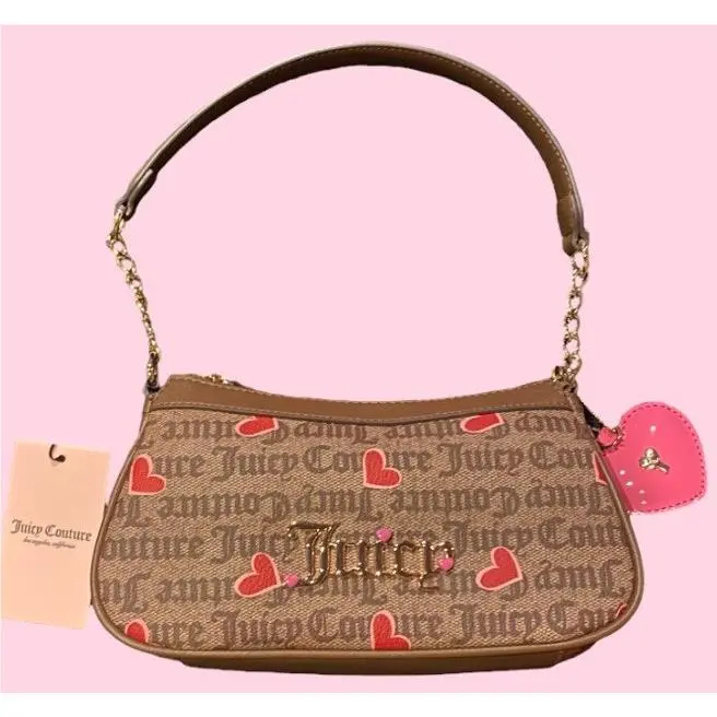 Juicy Couture I Heart Juicy Shoulder Bag Purse -chestnut Chino Valentine’s