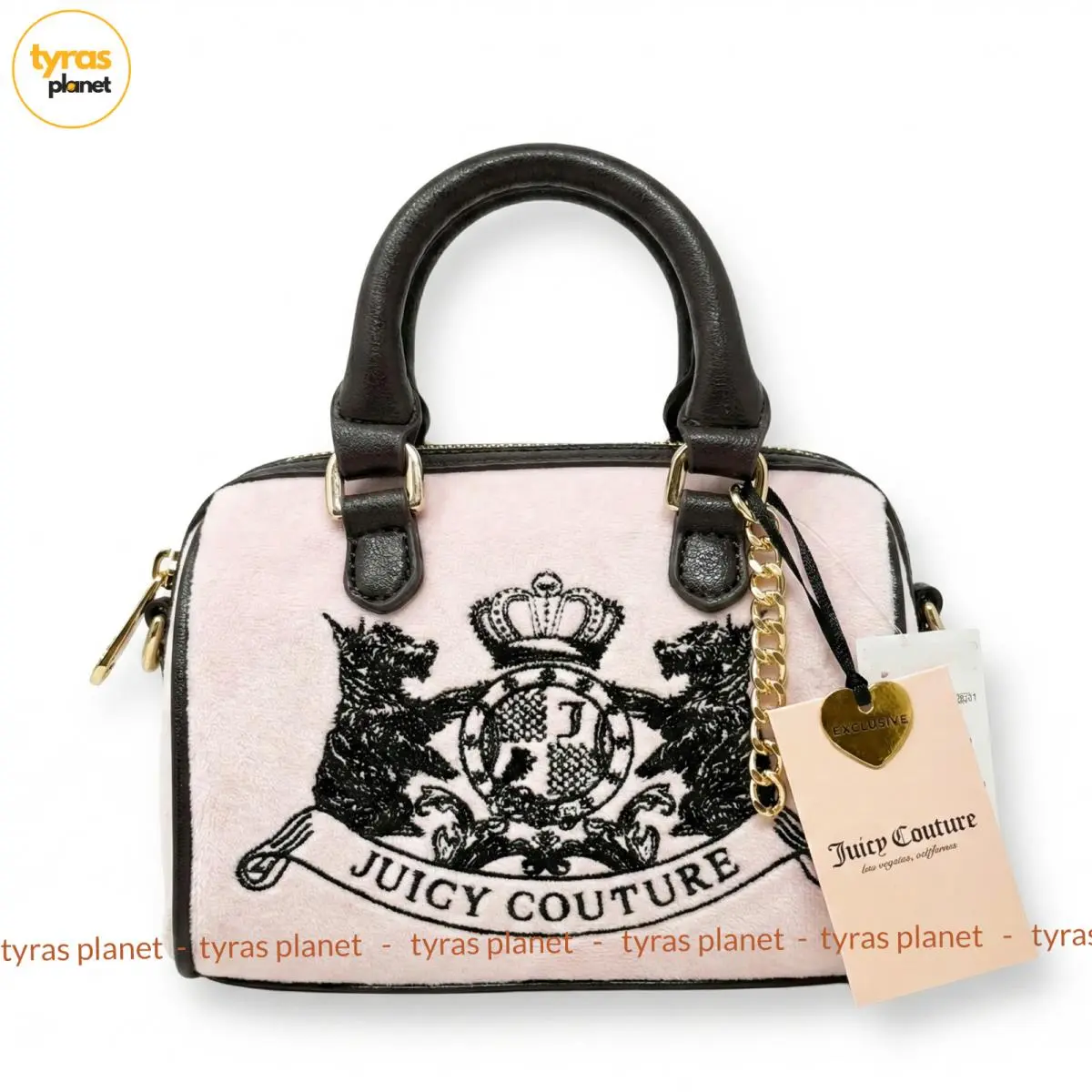 Juicy Couture Classic Scottie Dogs Mini Satchel/shoulder Bag Chiffon Pink