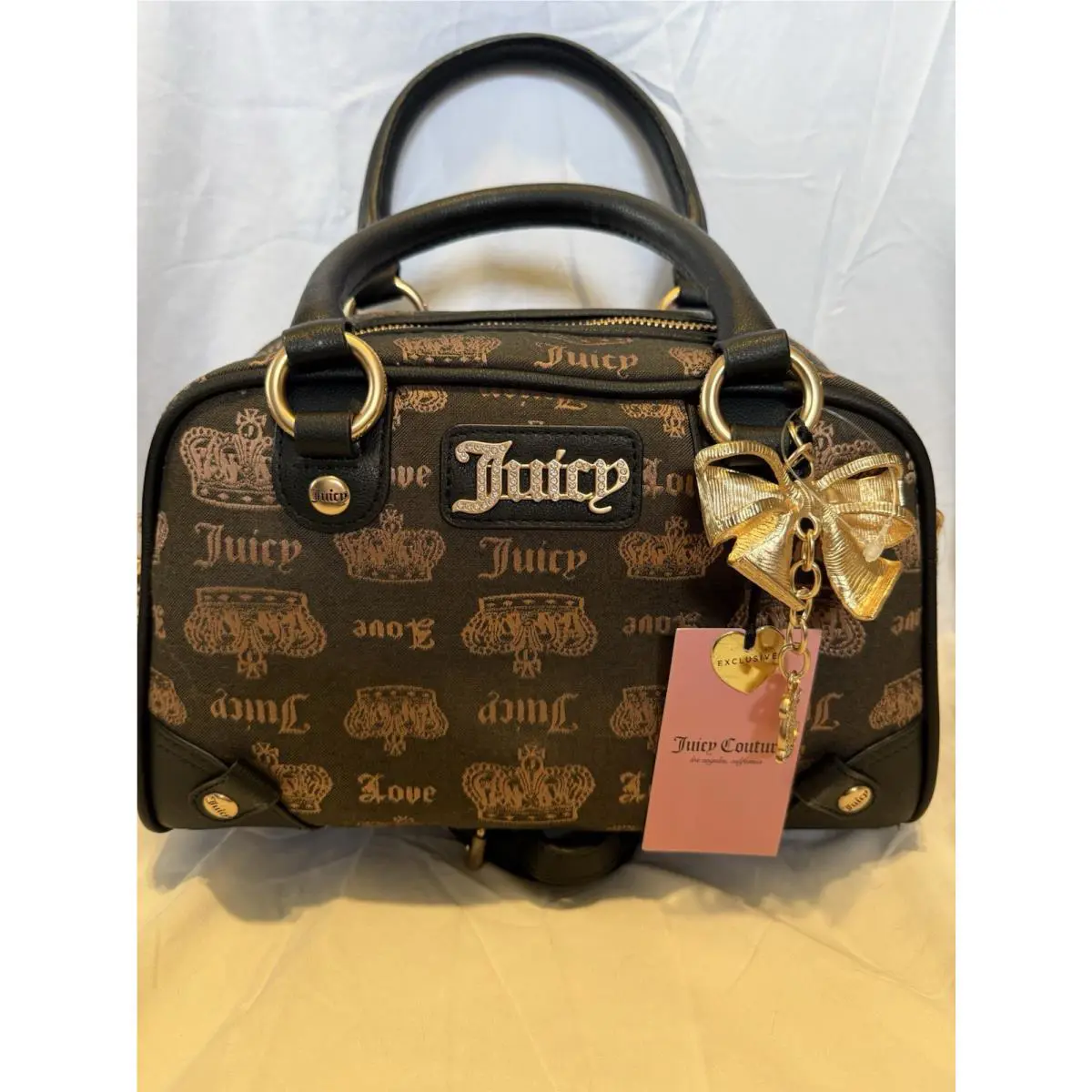 Juicy Couture Vintage Bowler Handbag Purse Brown/liquorice