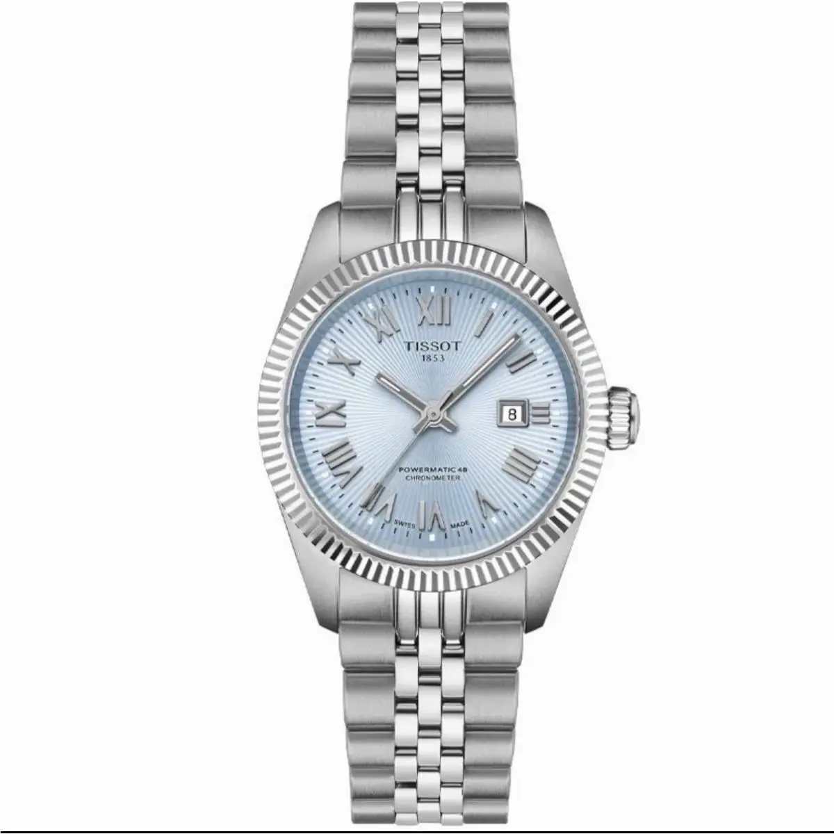 Tissot Ballade 30mm Ice Blue Dial Women`s Watch T1562081135300 - Dial: Ice Blue, Band: Silver, Bezel: Silver