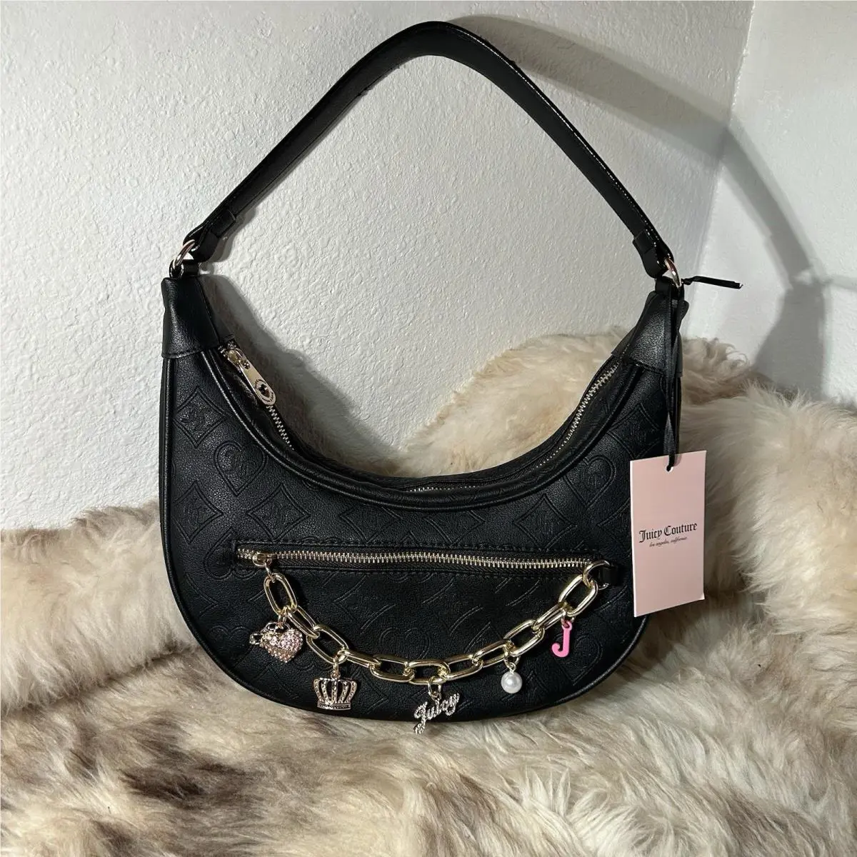 Juicy Couture Top Notch Hobo Shoulder Bag - Liquorice Black