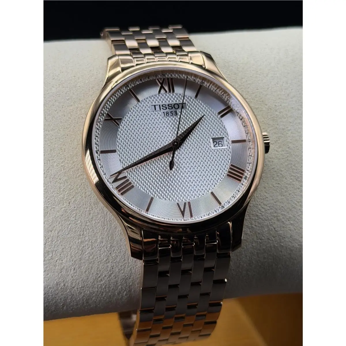 Tissot Tradition Gent Silver Dial Rose Gold Men`s Watch T063.610.33.038.00