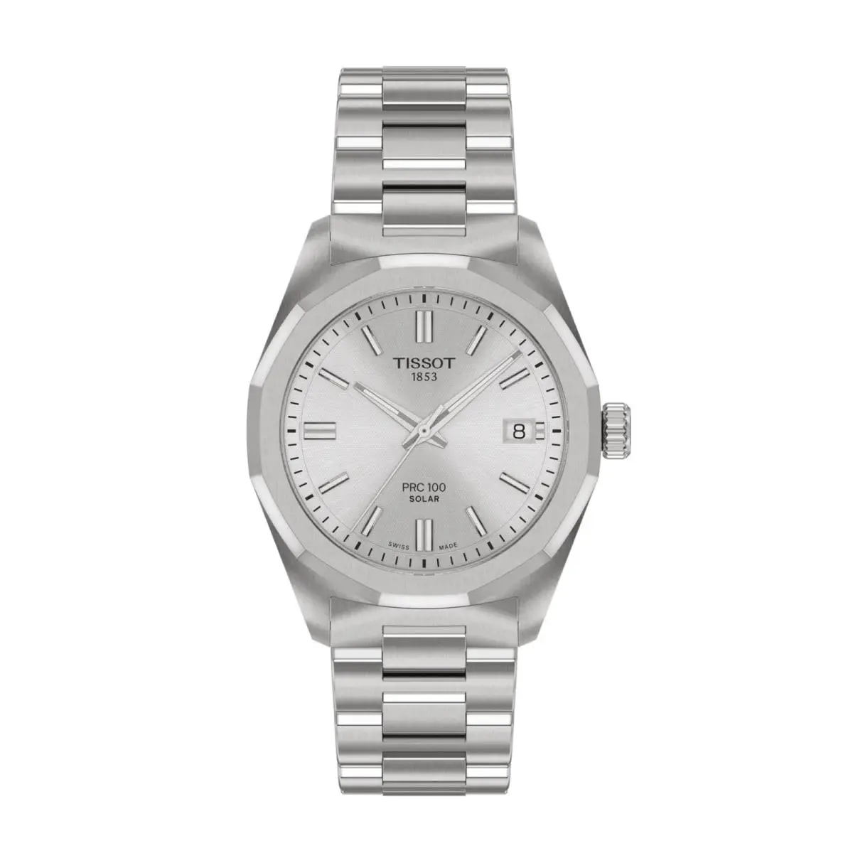 Tissot Prc 100 Silver Dial Silver-tone Women`s Watch T1518221103100 - Dial: Silver, Band: Silver