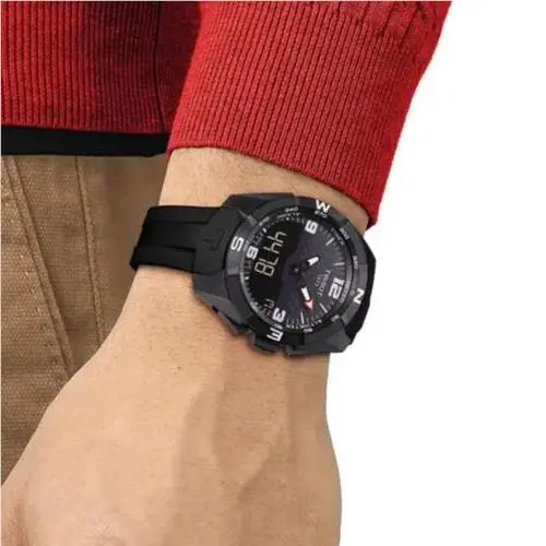 Tissot T-touch Expert Solar Black Titanium Dial Analog-digital Men`s Watch - Dial: Black, Band: Black, Bezel: Black