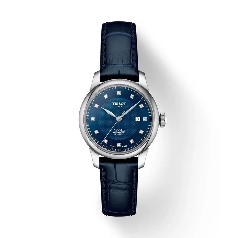 Tissot Le Locle 29mm Blue Dial Blue Leather Band Watch T0062071604600 - Dial: Blue, Band: Blue