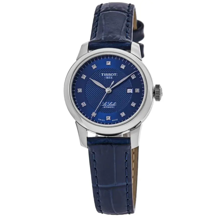 Tissot Le Locle Automatic Blue Diamond Women`s Watch T006.207.16.046.00 - Face: Blue, Dial: Blue, Band: Blue