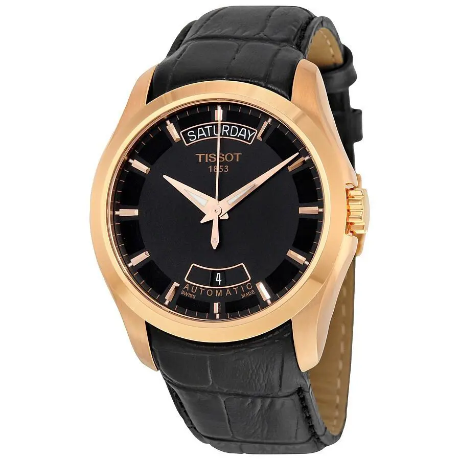 Tissot Couturier Auto Black Rose Gold Men`s Watch T0354073605100