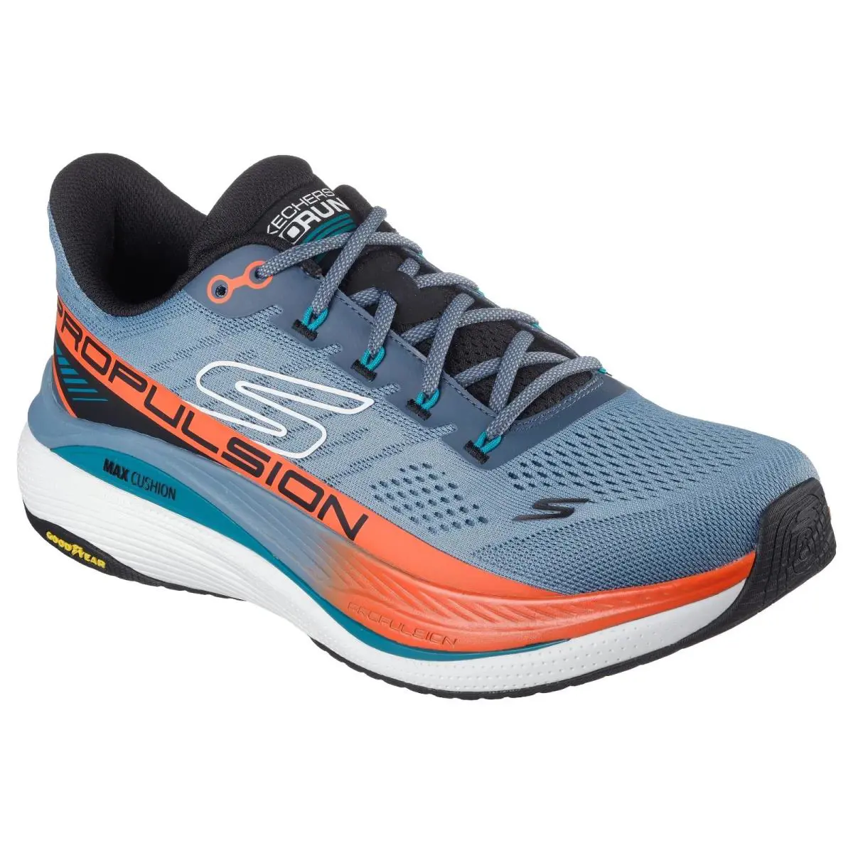 Skechers Men`s Shoes Slate Sport Running Max Cushioning Comfort Mesh Lace 220509 - Slate