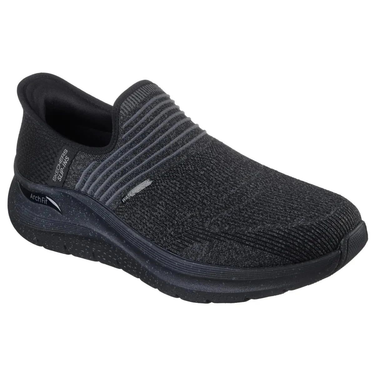 Black Skechers Shoe Mens Water Proof Slip On Arch Fit Slip Ins Extra Wide 232952