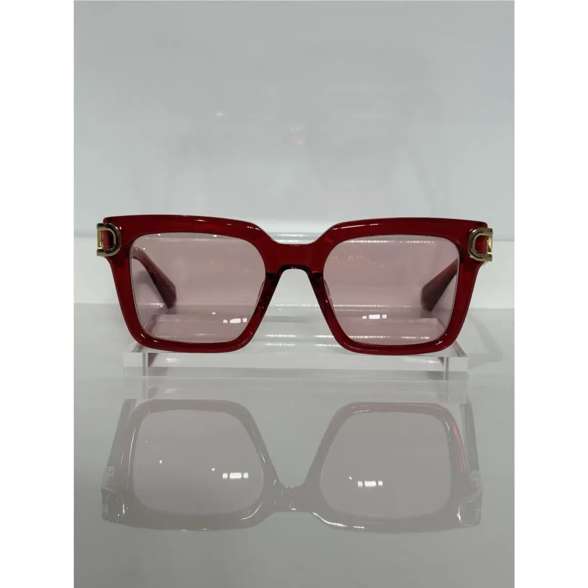 Valentino V-side VLX-131B-51 Red-gld Acetate Custom Pink Tinted Sunglasses