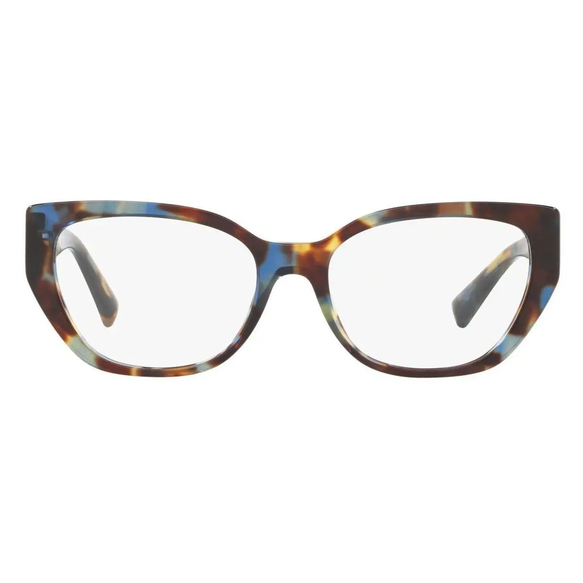 Valentino Eyeglasses Blue Havana VA3037-5068 Irregular 54-17-140 - Frame: Blue Havana, Lens: Clear