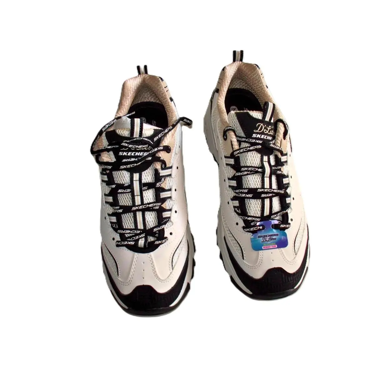 Women’s Skechers / D`lites / Air Cooled Memory Foam / Natural-black Size 9M – S9