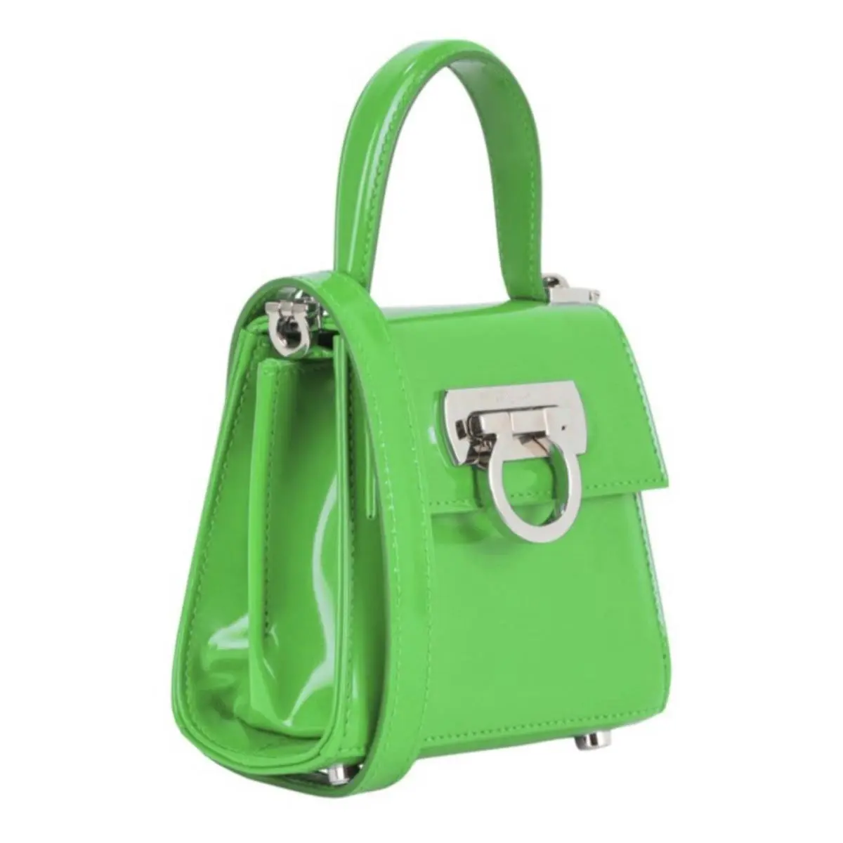 Salvatore Ferragamo Micro Iconic Top Handle Bag Green/ Lime Mini Bah