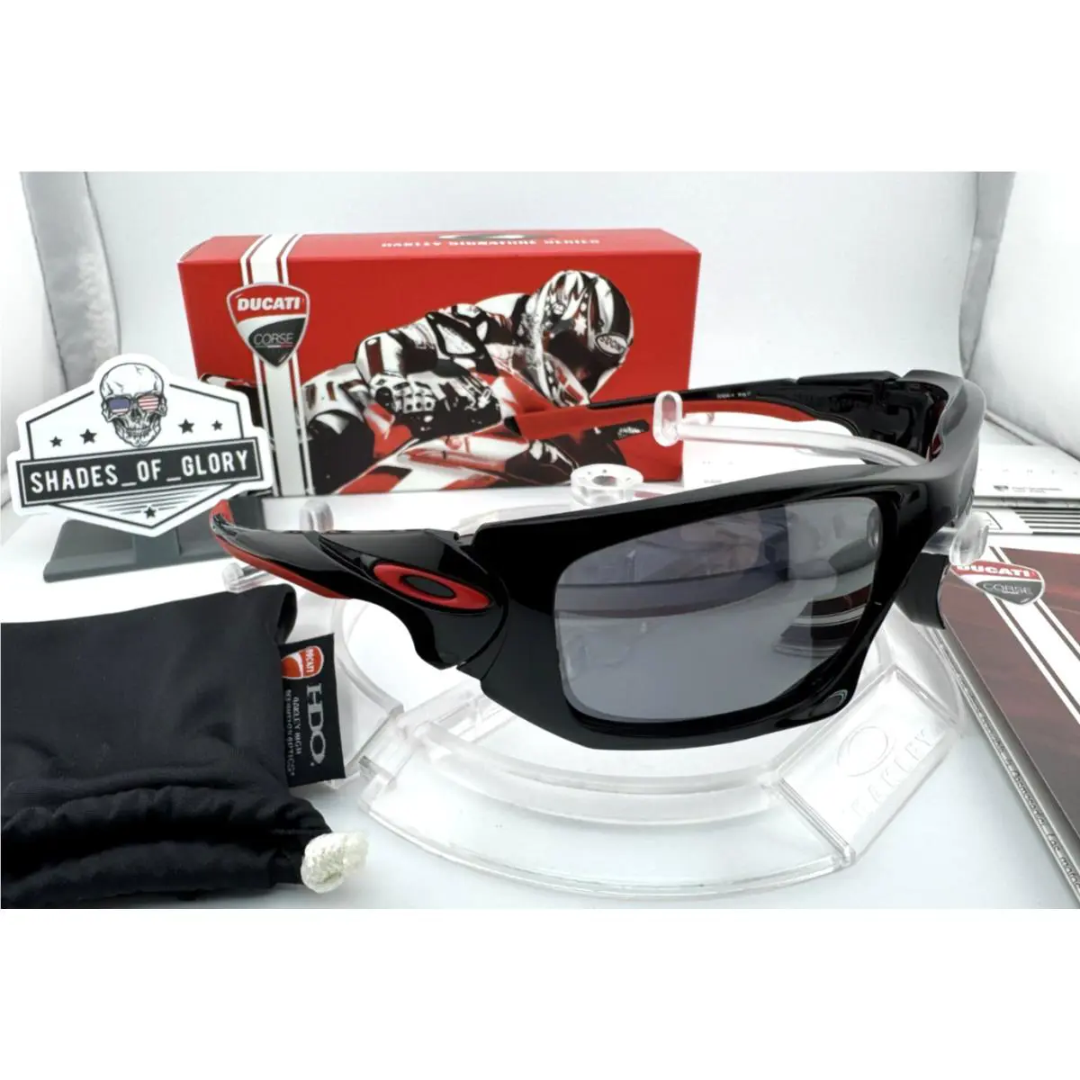 Oakley Scalpel Ducati Polished Black Red Black Iridium Sunglasses OO9095-14 Rare