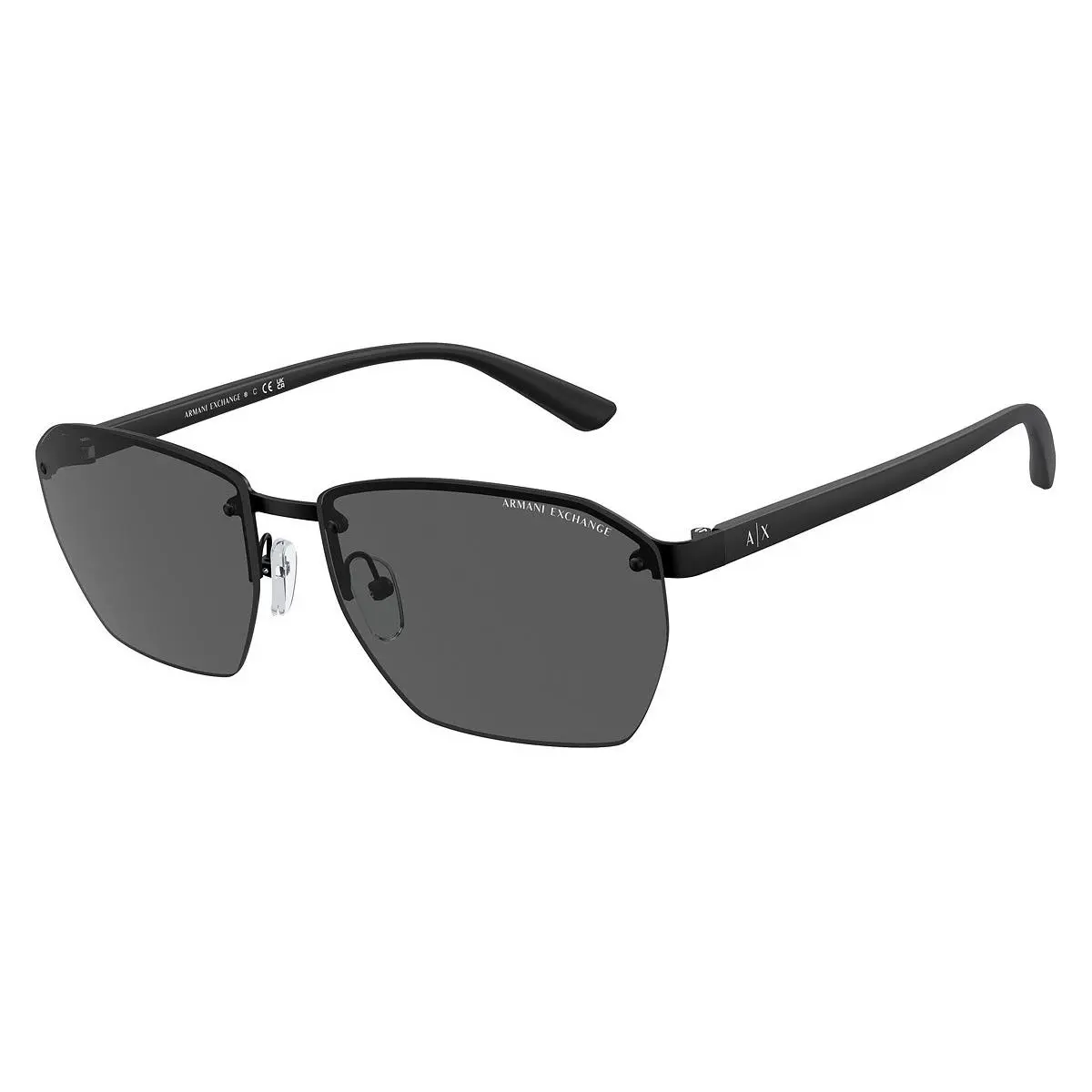 Man Sunglasses AX2048S 600087 59mm Black - Dark Grey Lens by Armani Exchange