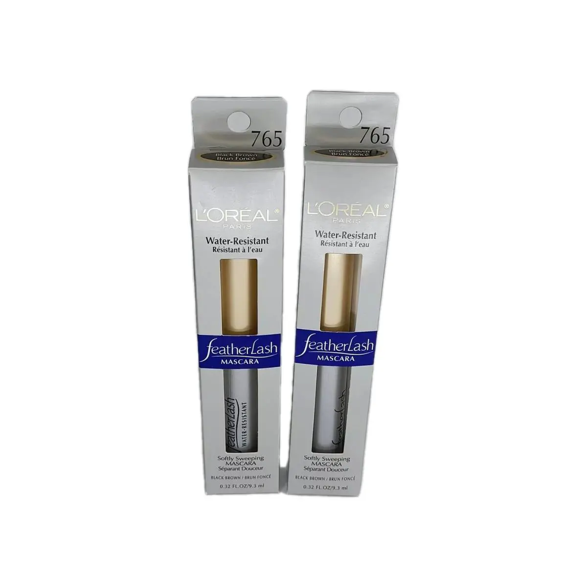 L`oreal Water-resistant Featherlash Mascara 765 Black Brown Lot of 2