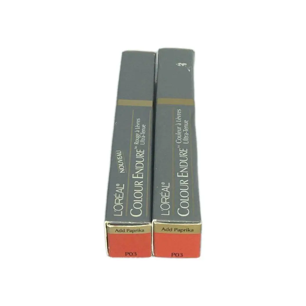 Lot OF 2 Loreal Colour Endure Lipstick- Add Paprika P03 Boxes Imperfect