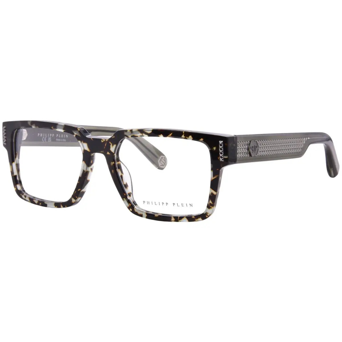 Philipp Plein VPP193M 03KA Eyeglasses Men`s Brown/grey Havana Full Rim 56mm