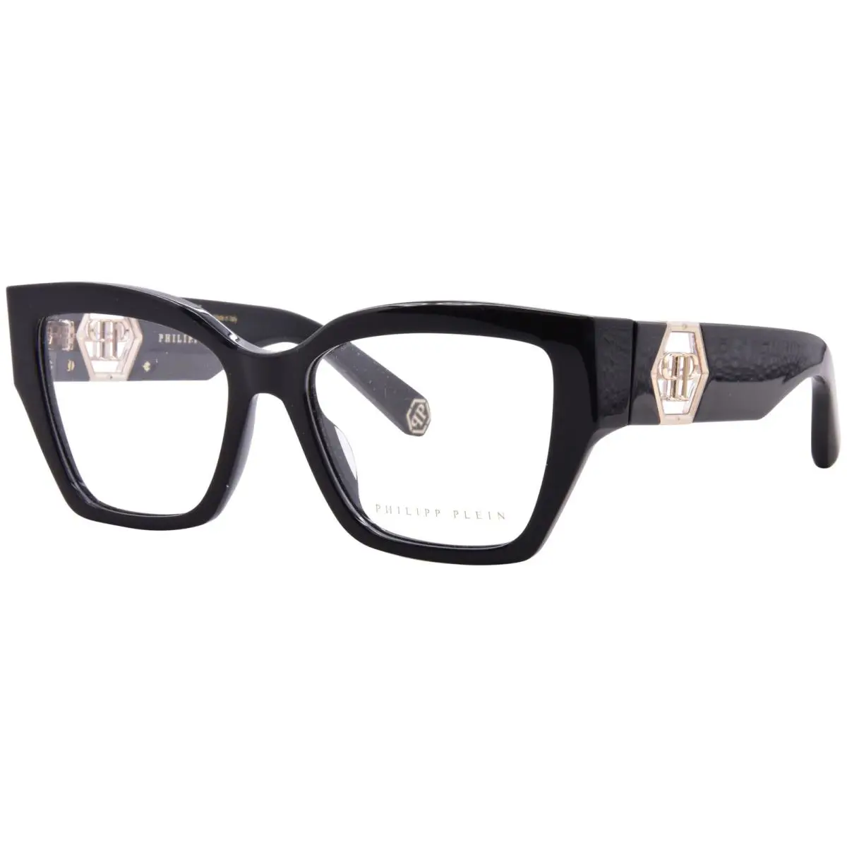 Philipp Plein VPP164 0700 Eyeglasses Women`s Shiny Black Full Rim 54mm