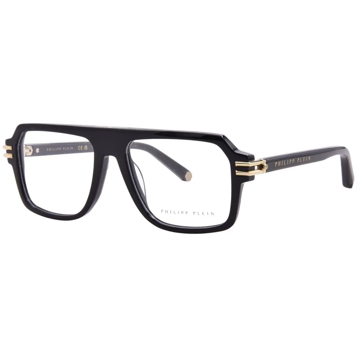 Philipp Plein VPP195M 0700 Eyeglasses Men`s Shiny Black Full Rim 56mm