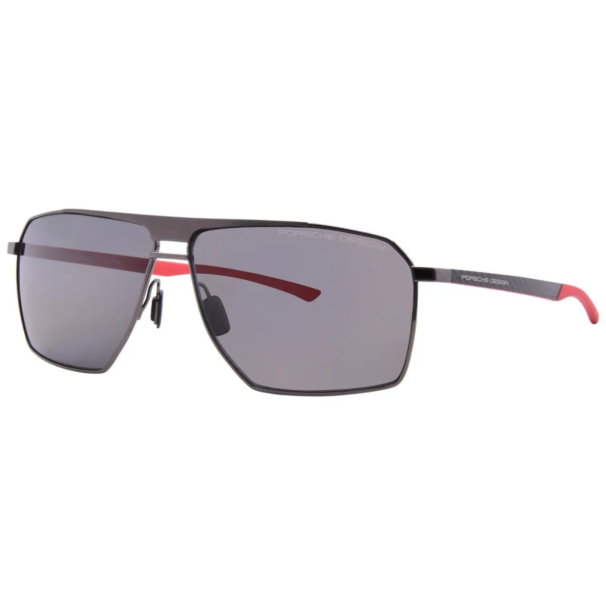 Porsche Design P8977 C416 Sunglasses Men`s Dark Grey/red/polarized Black 64mm