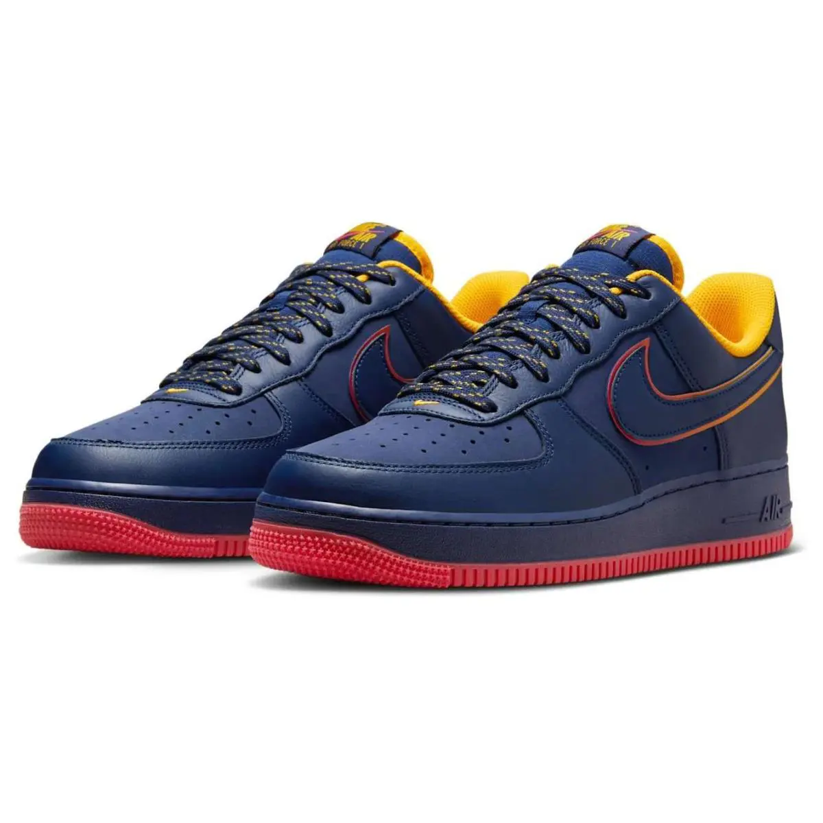 Nike Air Force One Retro Sneakers Lettering Edition Classic Trainers Men Size - Blue