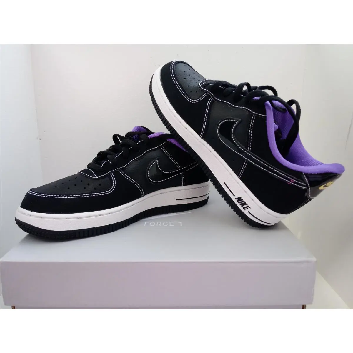 Nike shoes - NIKE FORCE 1 LV8 - FORCE - DQ0301-001 - BLACK/IRON GREY-WHITE 19