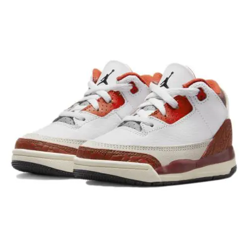 Nike Air Jordan 3 Retro SE Dunk TD `mars Stone` Toddler Sneakers DV7026-108 - White/Black-Mars Stone