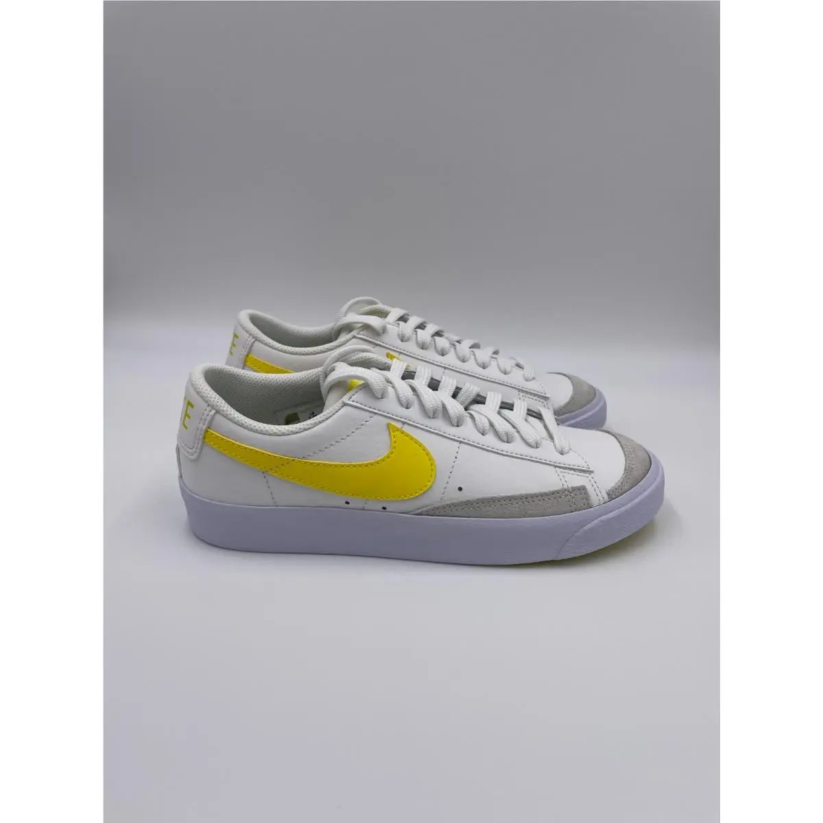 Nike Blazer Low 77 White Opti Yellow Leather Vintage Sneakers Womens DA4074-118