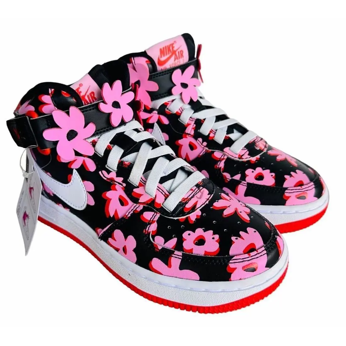 Nike shoes - Nike Air Force 1 Mid EasyOn SE (GS) - FQ3692-001 - Multicolor, Manufacturer: Black/Pink Rise/Picante Red/White 0