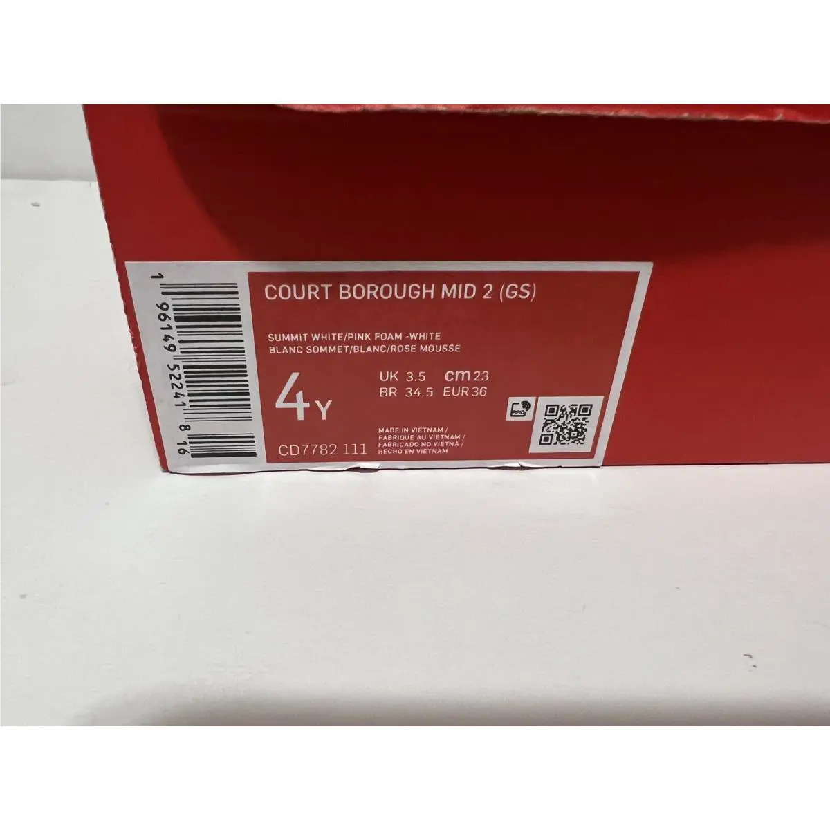 Nike shoes - Nike Court Borough - Court Borough - CD7784-006 - Summit White/pink Foam (UPC: 194953181371) 3