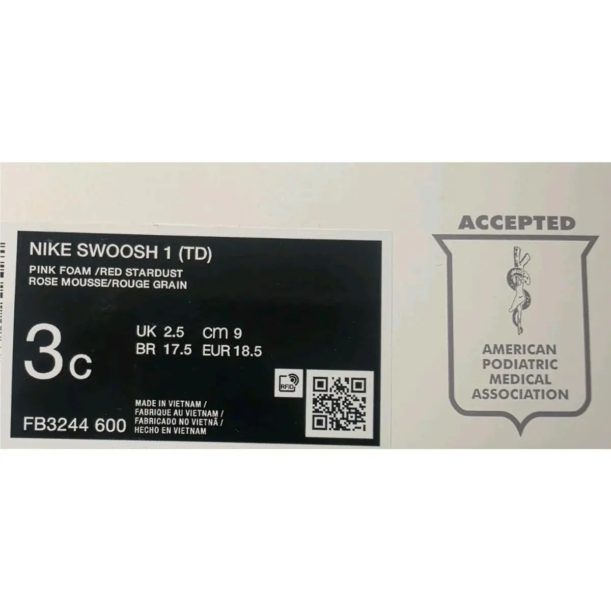 Nike shoes - Nike Swoosh 1 Baby - Swoosh Baby - FB3244-600 - Pink Foam 10