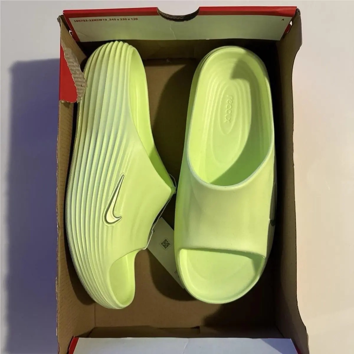 Nike Reactx Rejuven8 Slide Barely Volt Slipper Sandal Size 11 HV4479-700