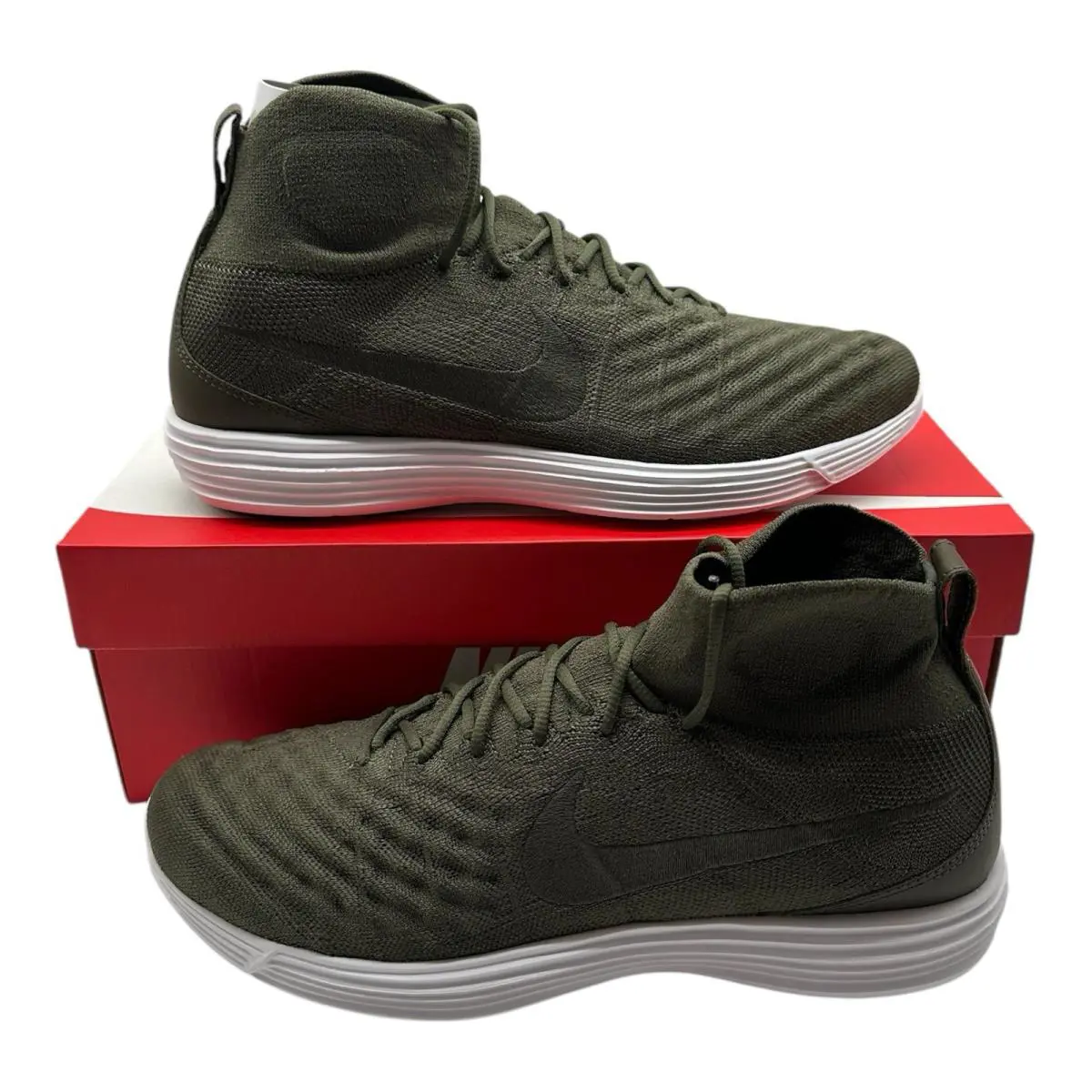 Nike Lunar Magista II FK Shoes Mens Sz 8 Olive Green High Top Trainer 852614-300 - Green