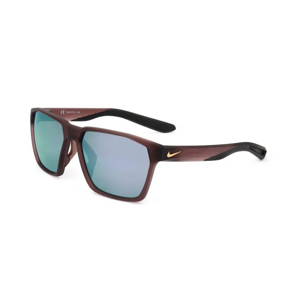 Nike Maverick DJ-0789 298 Matte Smokey Mauve Sunglass with Blue Mirror Lens - Matte Smokey Mauve, Frame: Mauve, Lens: Green