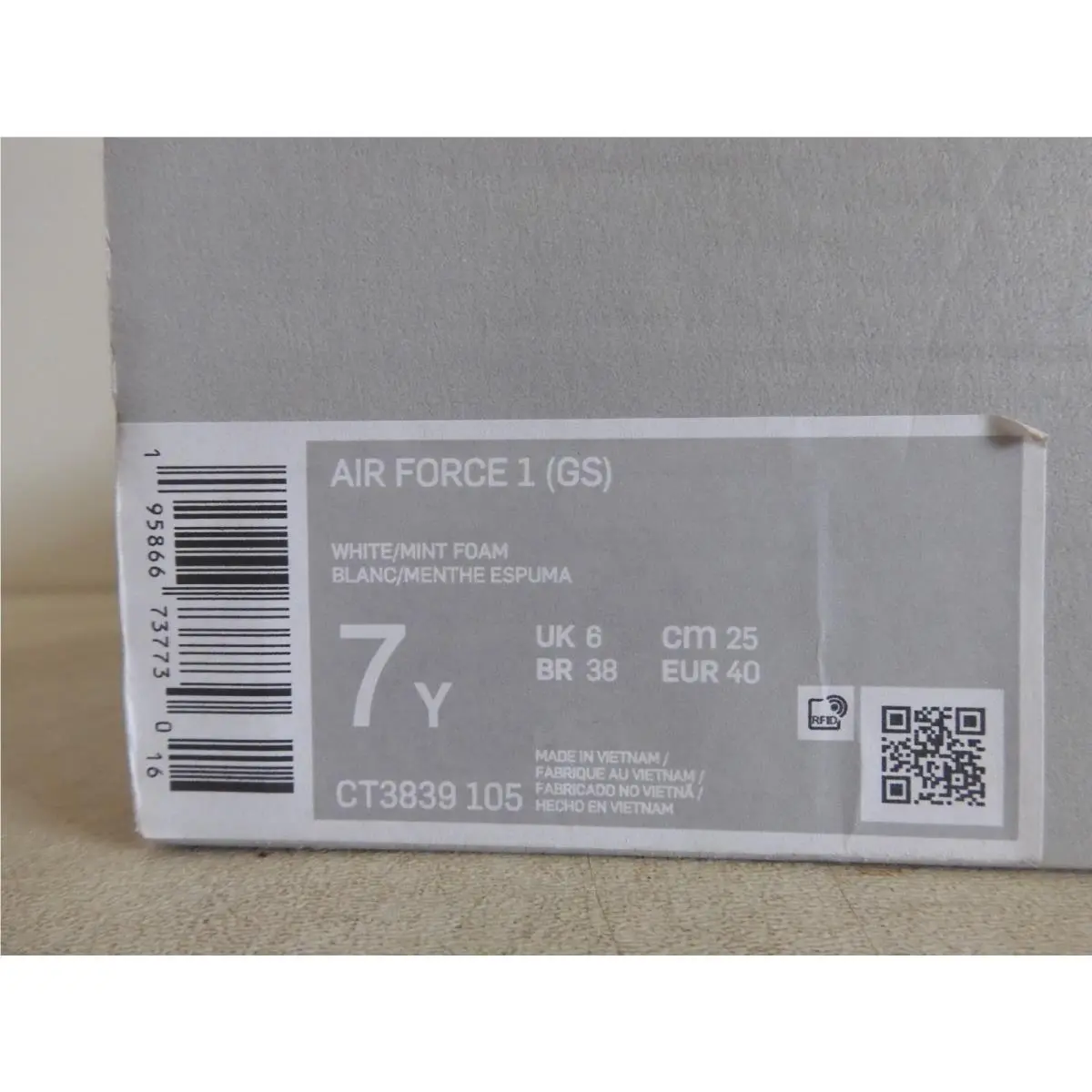Nike shoes - Nike Air Force 1 GS - CT3839-105 - White (UPC: 195866737723) 6