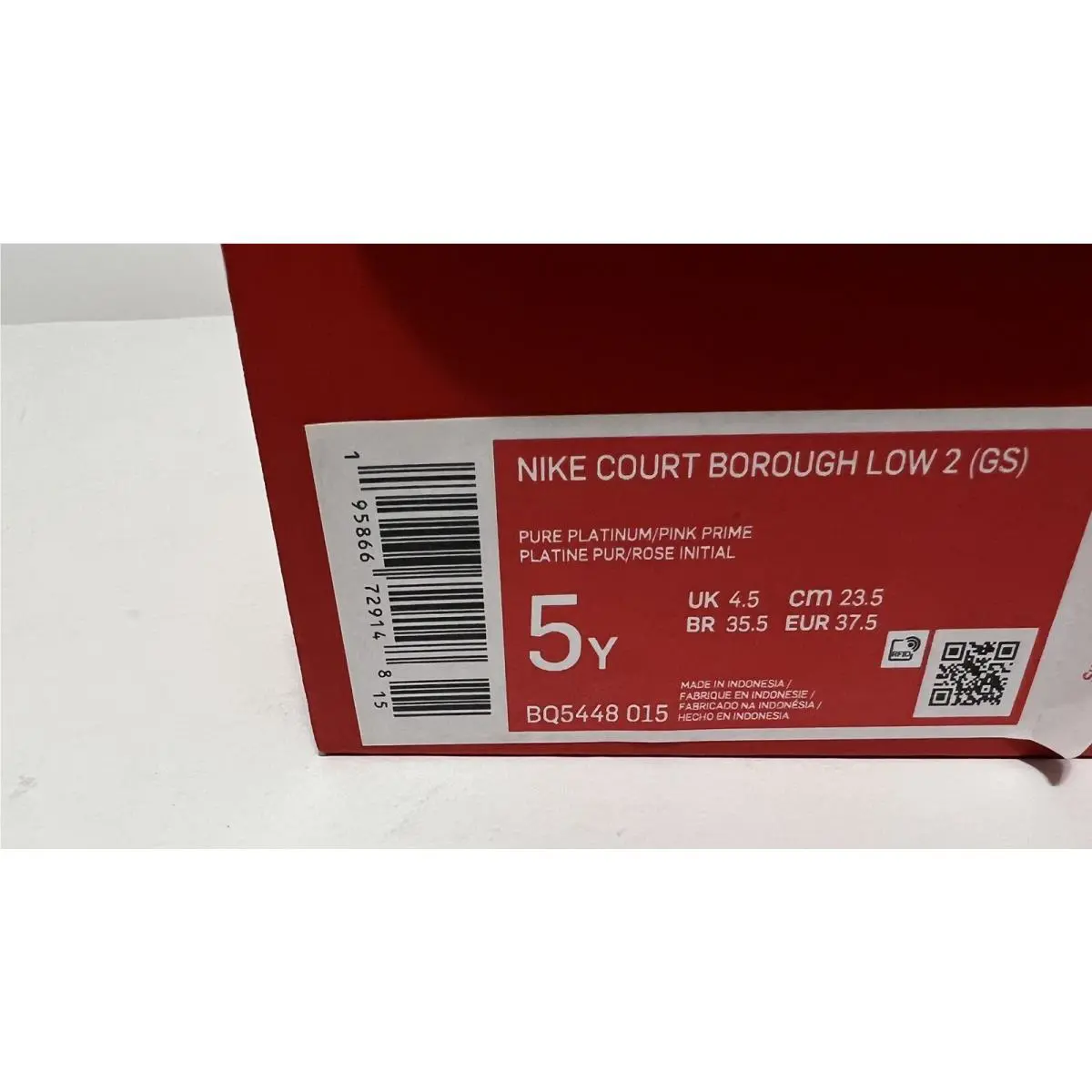 Nike shoes - Nike Court Borough - Court Borough - Pure Platinum/pink-prime (UPC: 0195866729155) 4