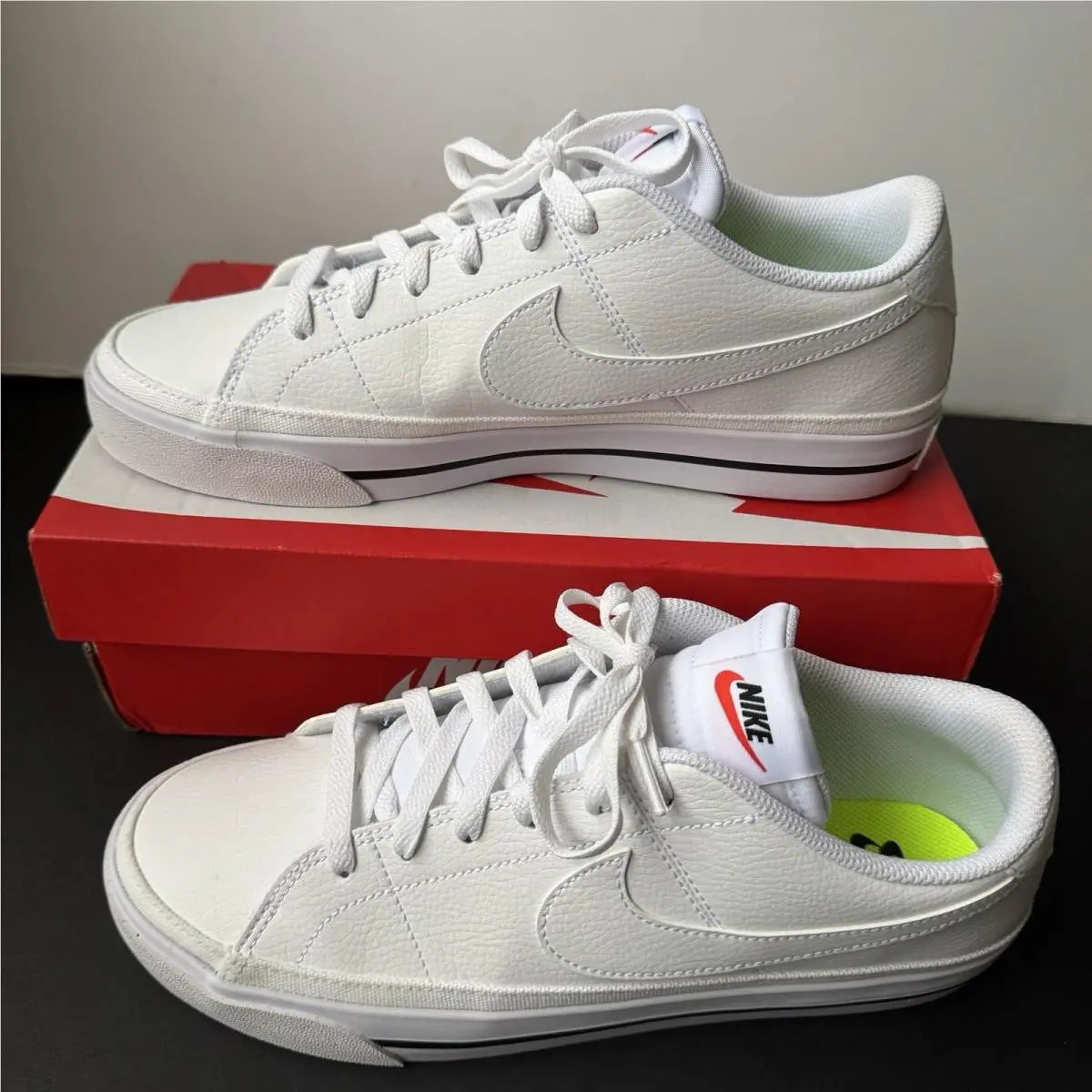 Nike Court Legacy Next Nature Sneaker White Black DH3161-101 Womens US Size 10.5 - White