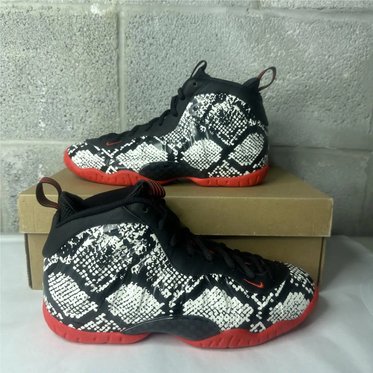 Nike shoes - Nike Foamposite - Foamposite - 644791-104 - Sail/Habanero Red-Black, Manufacturer: Sail/Habanero Red-Black 0