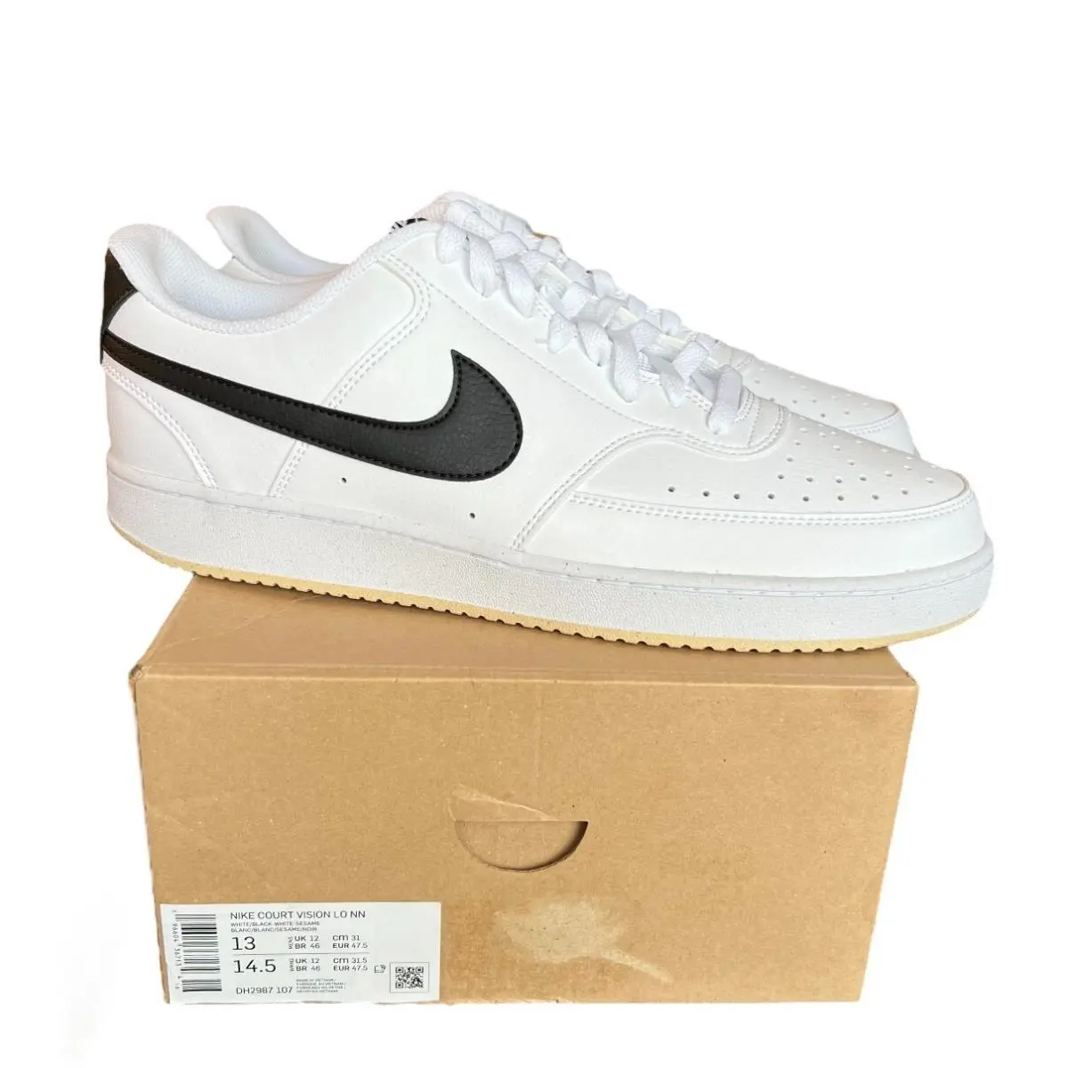 Nike Court Vision Low NN Size 13 Men`s Athletic Shoes White/black DH2987-107