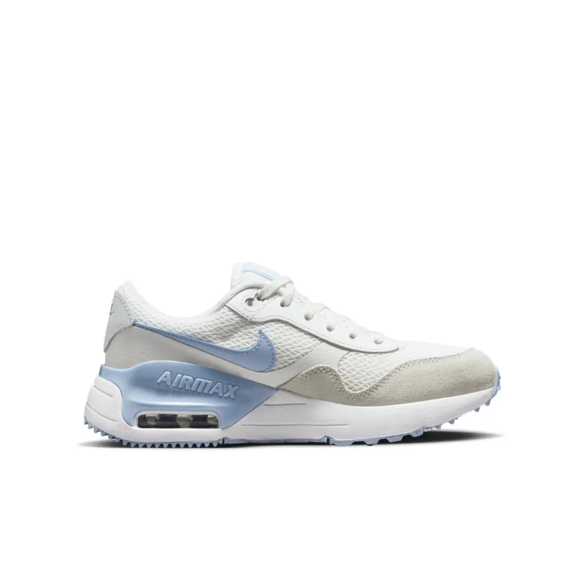 Nike Air Max Shoes Boys Size 7Y Youth White Mesh Suede Sneakers DQ0284 111 - White
