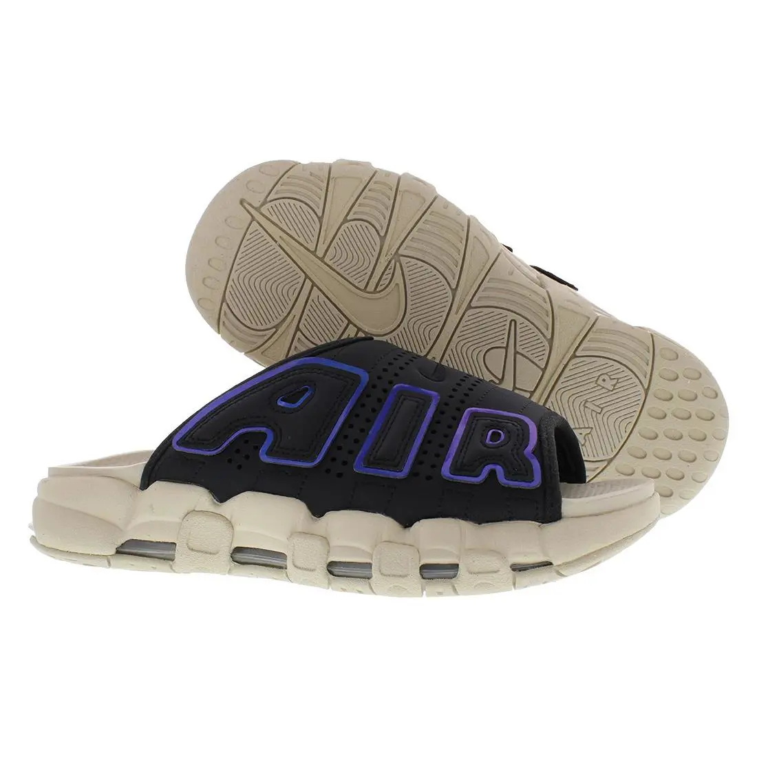 Nike Air More Uptempo Slide Unisex Shoes Size 8 Color: - Black/Multi-Colored/Sanddrift, Main: Black