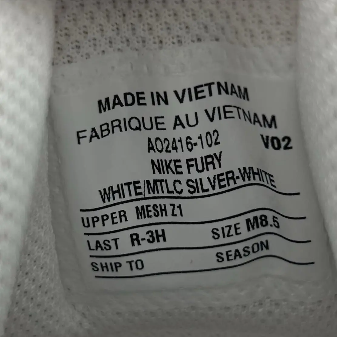 Nike shoes - Nike Fury - Fury - AO2416-102 - White, Manufacturer: White/White/Metallic Silver 10
