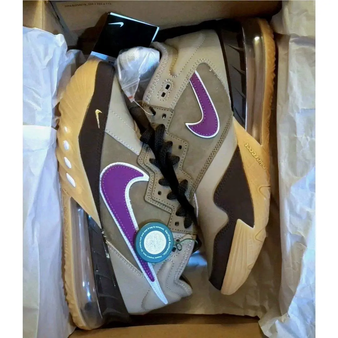 Nike shoes - Nike Lebron XVIII Low NRG - CW3153-200 - Khaki/Viotech-Dark Mocha (UPC: 194957805969) 7