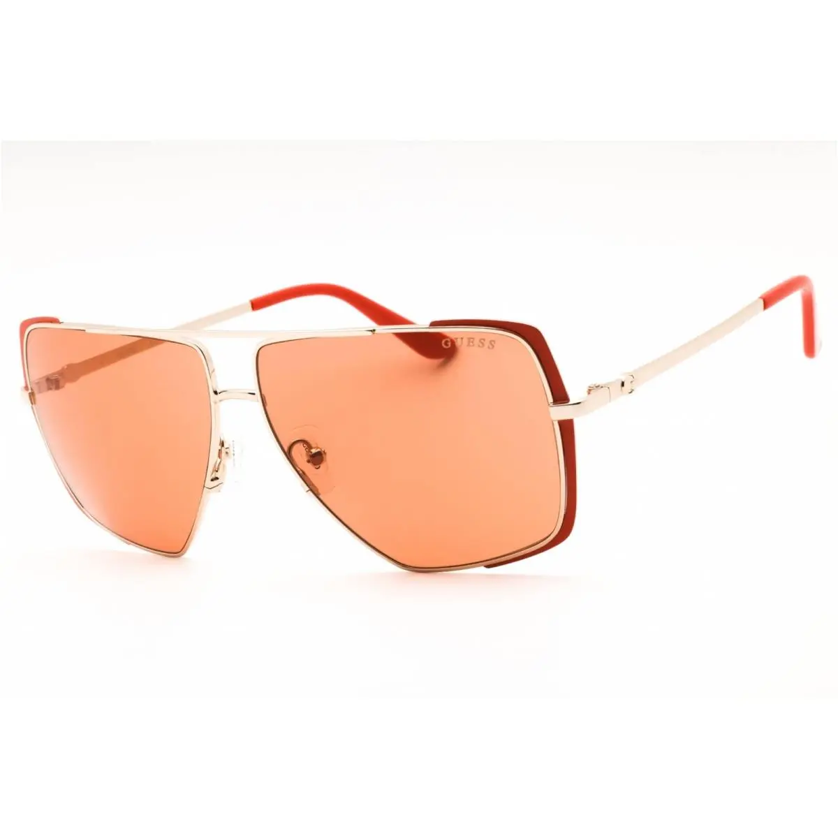 Unisex Sunglasses Matte Orange Metal Full Rim Oversized Frame GU00220 43E by Guess
