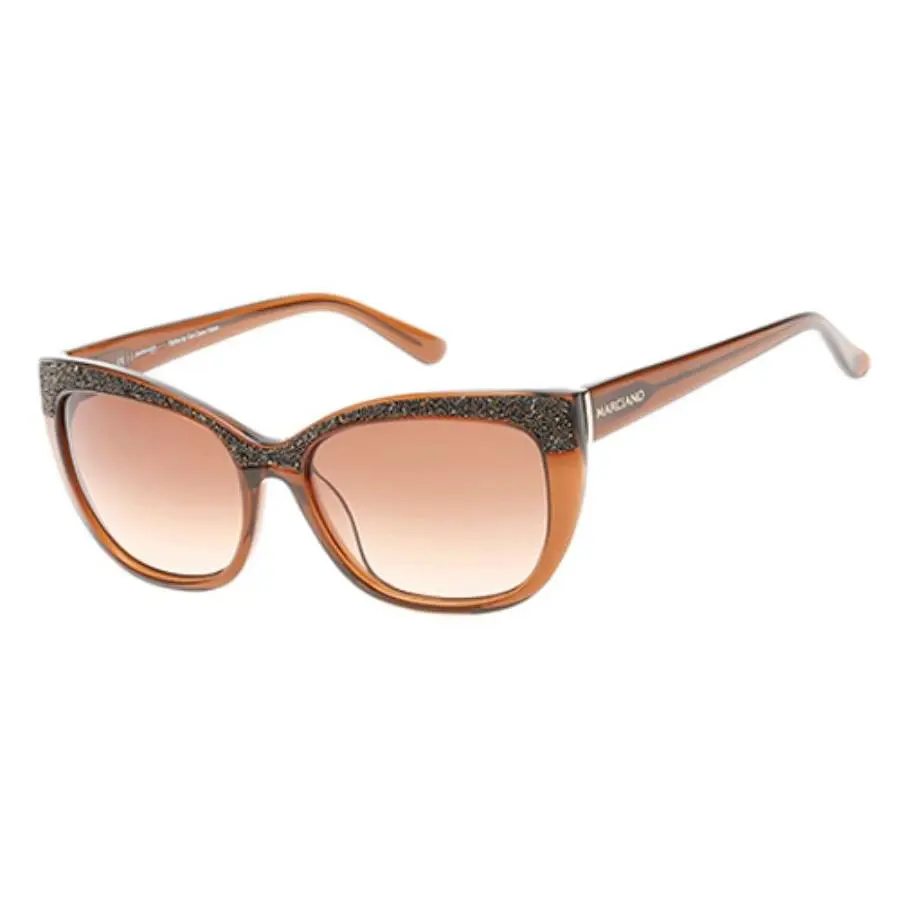 Guess By Marciano Women`s Sunglasses GM0730/S-50F Glittery Brown 55-16-135