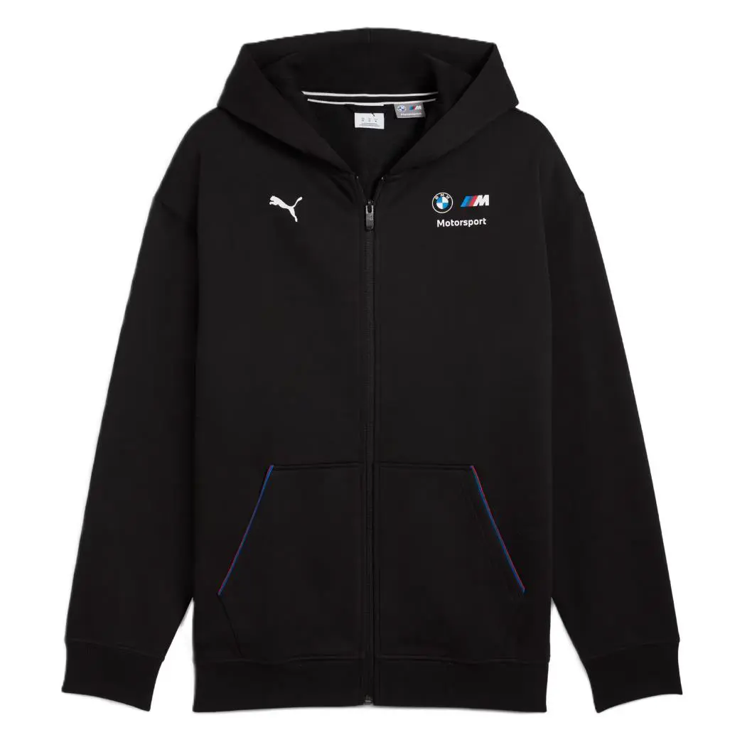 Puma Men`s Bmw M Motorsport Essentials Full-zip Hooded Jacket Black 633049-01 j